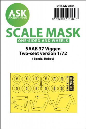 Art Scale - 1/72 SAAB 37 Viggen double seater one-sided painting mask for Special Hobby