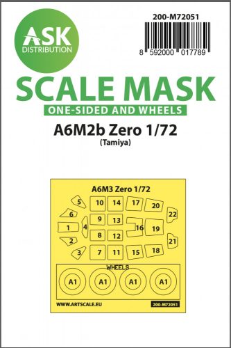 Art Scale - 1/72 A6M2b Zero one-sided painting express mask for Tamiya