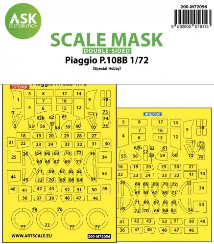 Art Scale - 1/72 Piaggio P.108B double-sided painting express mask for Special Hobby