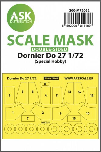 Art Scale - 1/72 Dornier Do 27 double-sided pre-cuttet mask for Art Scale Kit / Special Hobby