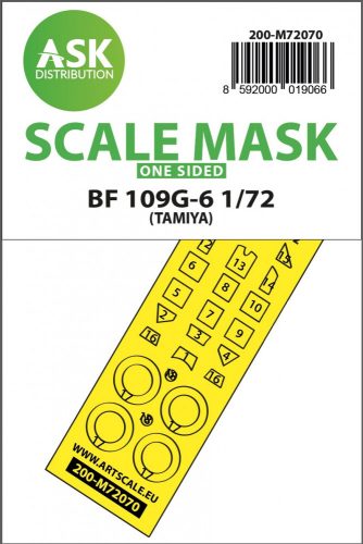 Art Scale - 1/72 Bf 109G-6 one-sided express fit mask for Tamiya