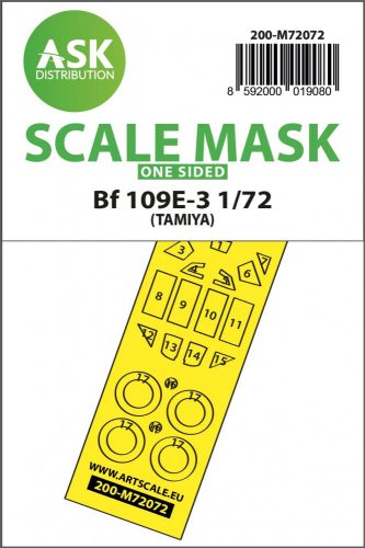 Art Scale - 1/72 Bf 109E-3 one-sided express fit mask for Tamiya