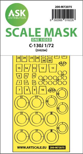 Art Scale - 1/72 C-130J one-sided express fit mask for Zvezda