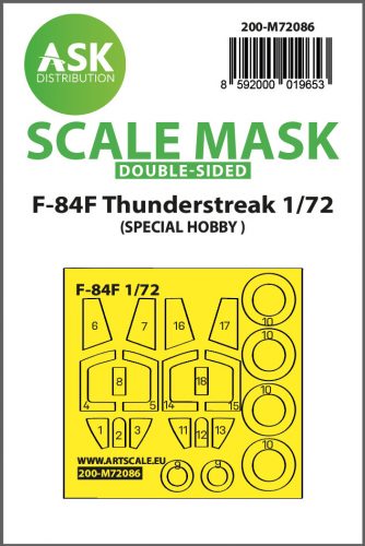 Art Scale - 1/72 F-84F Thunderstreak  double-sided express fit mask for Special Hobby