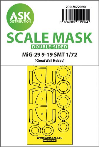 Art Scale - 1/72 MiG-29 9-19 SMT double-sided express fit mask for GWH