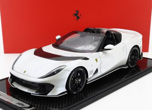 Bbr-Models - FERRARI 812 COMPETIZIONE A SPIDER N 16 PERSONAL CAR CHARLES LECLERC 2022 - CON VETRINA - WITH SHOWCASE BIANCO ONDA MARINA - MATT WHITE