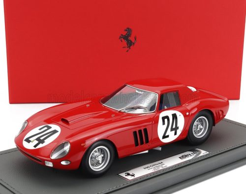 Bbr-Models - FERRARI 250 GTO/64 COUPE TEAM ECURIE NATIONALE BELGE N 24 5th 24h LE MANS 1964 LUCIEN BIANCHI - JEAN (BEURLYS) BLATON - CON VETRINA - WITH SHOWCASE RED