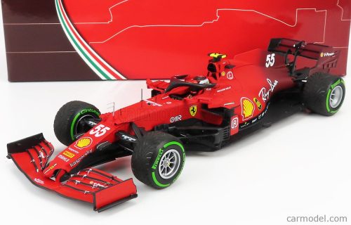 Bbr-Models - Ferrari F1 Sf21 Team Scuderia Ferrari Mission Winnow N 55 5Th Emilia Romagna Italy Gp - Intermediate Rain Tires 2021 Carlos Sainz Jr. Red