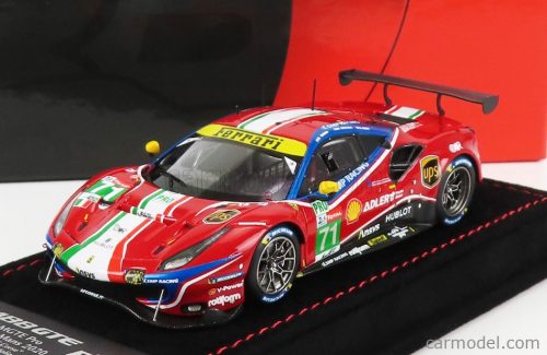 Bbr-Models - Ferrari 488 Gte Evo 3.9L Turbo V8 Team Af Corse N 71 Lmgte Pro Class 24H Le Mans 2020 S.Bird - M.Molina - D.Rigon - Con Vetrina - With Showcase Red White Blue