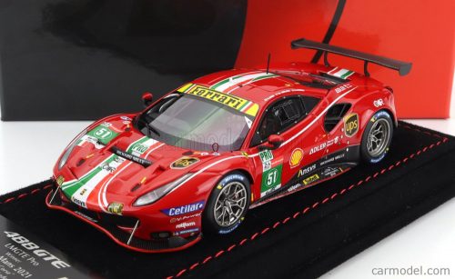 Bbr-Models - Ferrari 488 Gte 3.9L Turbo V8 Team Af Corse N 51 Winner Lmgte Pro Class 24H Le Mans 2021 J.Calado - A.Pier Guidi - C.Ledogar Red