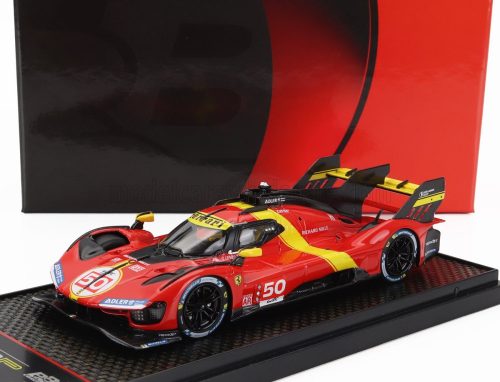 Bbr-Models - FERRARI 499P 3.0L TURBO V6 TEAM FERRARI AF CORSE N 50 LAUNCH EDITION 2022 RED YELLOW BLACK