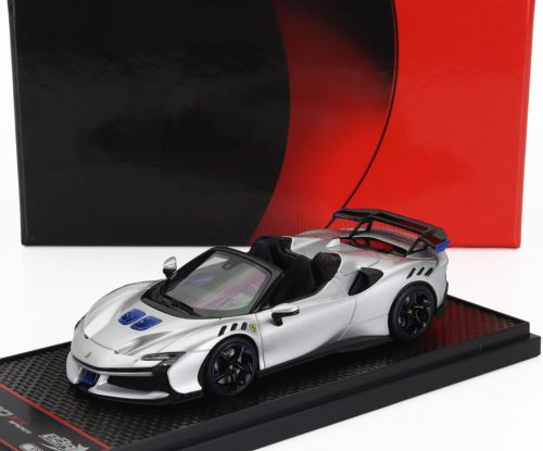 Bbr-Models - FERRARI SF90 XX STRADALE SPIDER 2024 ARGENTO NURBURGRING - SILVER BLUE BLACK