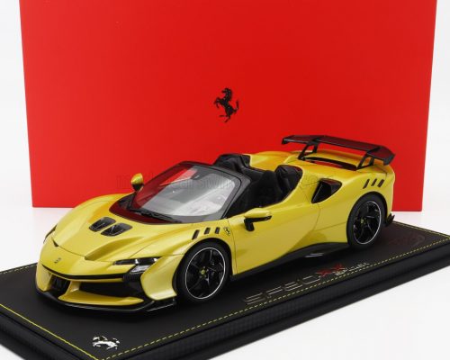 Bbr-Models - FERRARI SF90 XX STRADALE SPIDER 2024 - CON VETRINA - WITH SHOWCASE GIALLO MONTECARLO - YELLOW MET BLACK