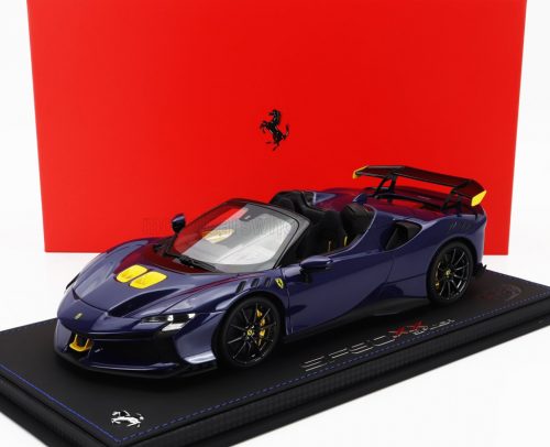 Bbr-Models - FERRARI SF90 XX STRADALE SPIDER 2024 - CON VETRINA - WITH SHOWCASE BLU ELETTRICO - BLUE YELLOW