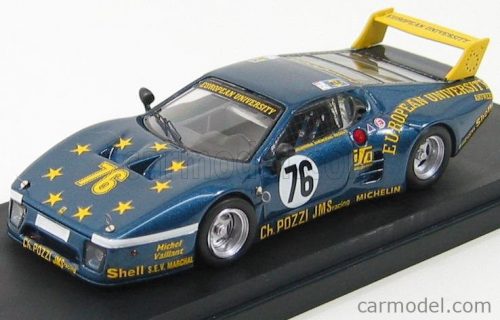 Best-Model - Ferrari 512Bb Lm Team Charles Pozzi Jms Racing N 76 24H Le Mans 1980 P.Dieudonne - J.Xhenceval - H.Regout Blue Met Yellow