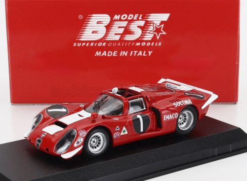 Best-Model - ALFA ROMEO 33.2 N 1 WINNER 6h NOVA LISBOA 1970 ANTONIO PEIXIHNO - VAN ROOYEN RED WHITE