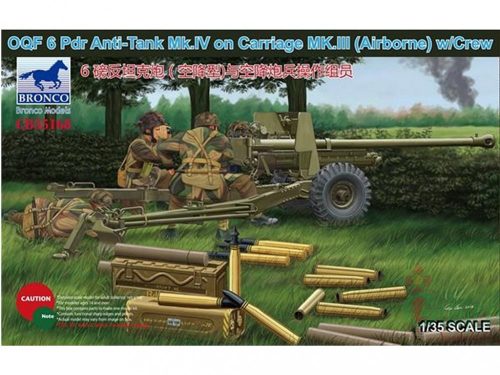 Bronco Models - OQF 6 PDR Anti-Tank Mk.IV on Carriage MK.III(Airborna) w/Crew