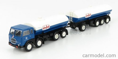 Brekina Plast - Fiat 690 Millepiedi Tanker Truck Olio Fiat 1960 Blue Black White