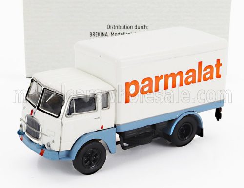 Brekina - FIAT 642 TRUCK CASSONATO PARMALAT 1962 WHITE LIGHT BLUE