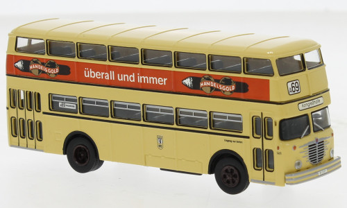 Brekina - Büssing D2U Doppeldecker, 1960, BVG - Handelsgold, 1:87