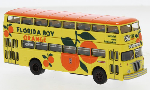 Brekina - Büssing D2U Doppeldecker, 1960, BVG - Florida Boy Orange, 1:87