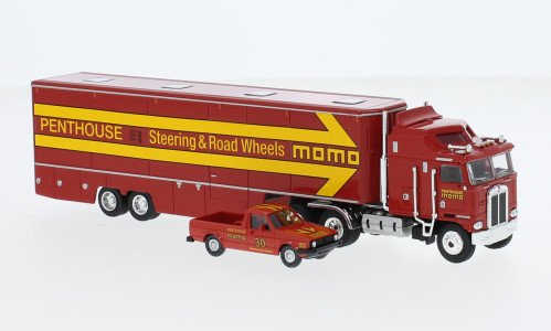 Brekina - Kenworth K 100 Aerodyne Renntransport-SZ, 1980, Momo, 1:87