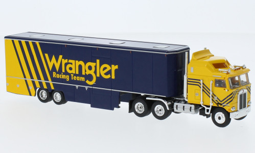 Brekina - Kenworth K 100 Aerodyne Renntransport-SZ, 1980, Wrangler Racing, 1:87