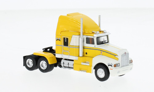 Brekina - Kenworth T 600, gelb/weiss, 1984, 1:87