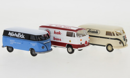 Brekina - Set mit 3 VW-Bulli-Modellen, 1960, Im Einsatz in Europa, 1:87