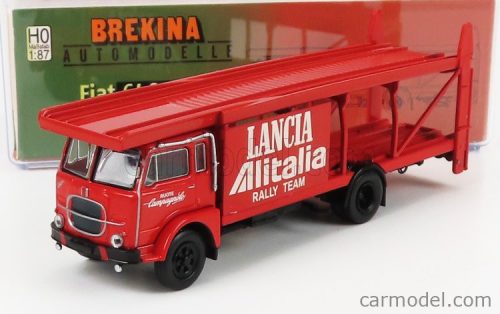 Brekina Plast - Fiat 640 Truck Car Transporter Team Lancia Rally Alitalia 1949 Red