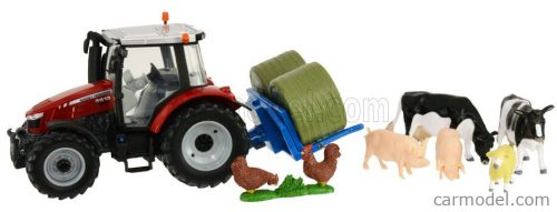 Britains - Massey Ferguson 5612 Tractor With Animals 2016 Red Silver