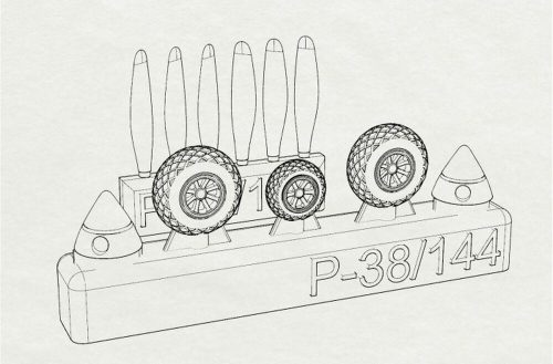 Brengun - P-38 Wheels -proppelers (Fujimi kit)