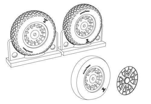 Brengun - F4U Corsair Diamond Thread Wheels set