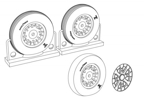 Brengun - F4U Corsair Ribbed Thread Wheels set