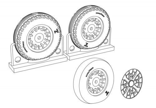 Brengun - F4U Corsair Ribbed-Diamond Thread Wheels set