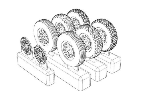 Brengun - P-47N Wheels (3 type of pattern)