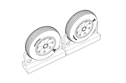 Brengun - 1/72 F4U Corsair Late Ribbed Thread (late '50s) Wheels set