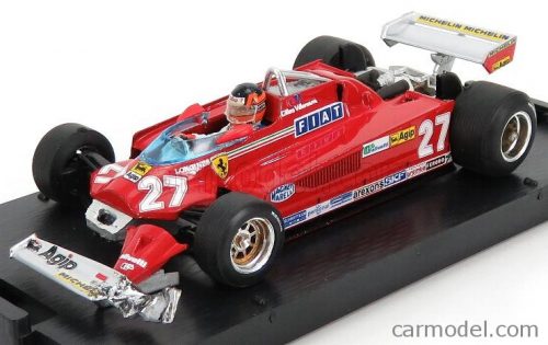 Brumm - Ferrari F1 126Ck Turbo N 27 Gp Canada Montreal 1981 Alettone Danneggiato Dal Giro 57 Al Traguardo 3Rd Posto 3Rd Gilles Villeneuve - With Driver Figure Red