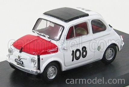 Brumm - Fiat 500 595 Abarth N 108 Trofeo Italiano Turismo Winner Coppa Gallega 1965 Leonardo Durst White Red