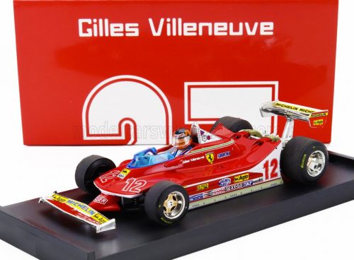 Brumm - FERRARI F1  312T4 N 12 2nd GP FRENCH GP 1979 GILLES VILLENEUVE - WITH DRIVER FIGURE RED