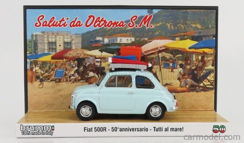 Brumm Prom - Fiat 500R 1972 - Tutti Al Mare - Saluti Da Oltrona S.M. - 50Th Anniversario 1972 -2022 Very Light Blue