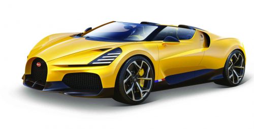 Burago - BUGATTI W16 MISTRAL 2023 YELLOW