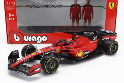 Burago - FERRARI F1  SF-23 TEAM SCUDERIA FERRARI N 16 SEASON 2023 CHARLES LECLERC - EXCLUSIVE CARMODEL RED BLACK