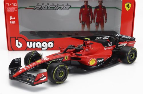 Burago - FERRARI F1  SF-23 TEAM SCUDERIA FERRARI N 55 SEASON 2023 CARLOS SAINZ - EXCLUSIVE CARMODEL RED BLACK