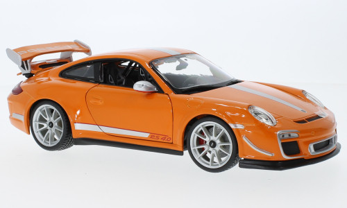 Burago - Porsche 911 GT3 RS 4.0 (997/II), orange/silber, 2012, 1:18