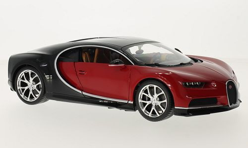 Burago - Bugatti Chiron, rot/schwarz, 1:18