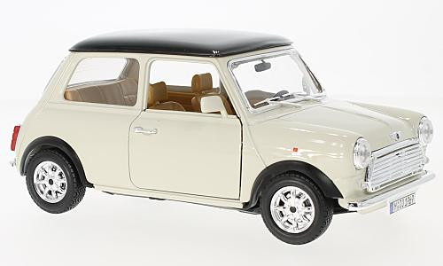 Burago - Mini Cooper, hellbeige/schwarz, 1969, 1:18