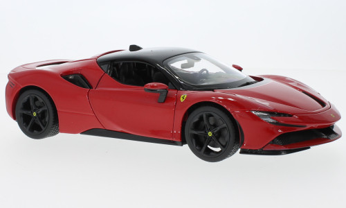 Burago - Ferrari SF90 Stradale, rot/schwarz, 2020, 1:18