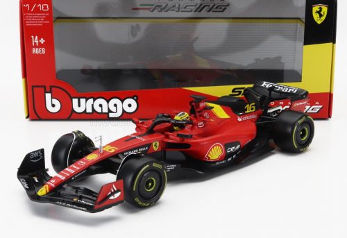 Burago - FERRARI F1  SF-23 TEAM SCUDERIA FERRARI N 16 4th MONZA ITALY GP 2023 CHARLES LECLERC RED BLACK YELLOW