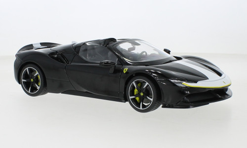 Burago - Ferrari SF90 Stradale, schwarz/weiss, 1:18